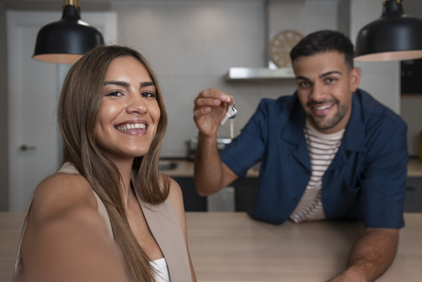 Texas homebuyers touring a home for sale before making an offer